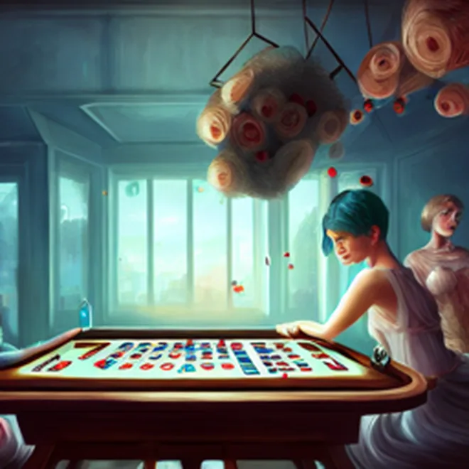 People playing a table game
